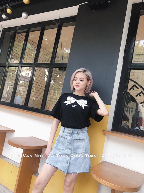 Áo thun in nơ Chan nel Bigsize