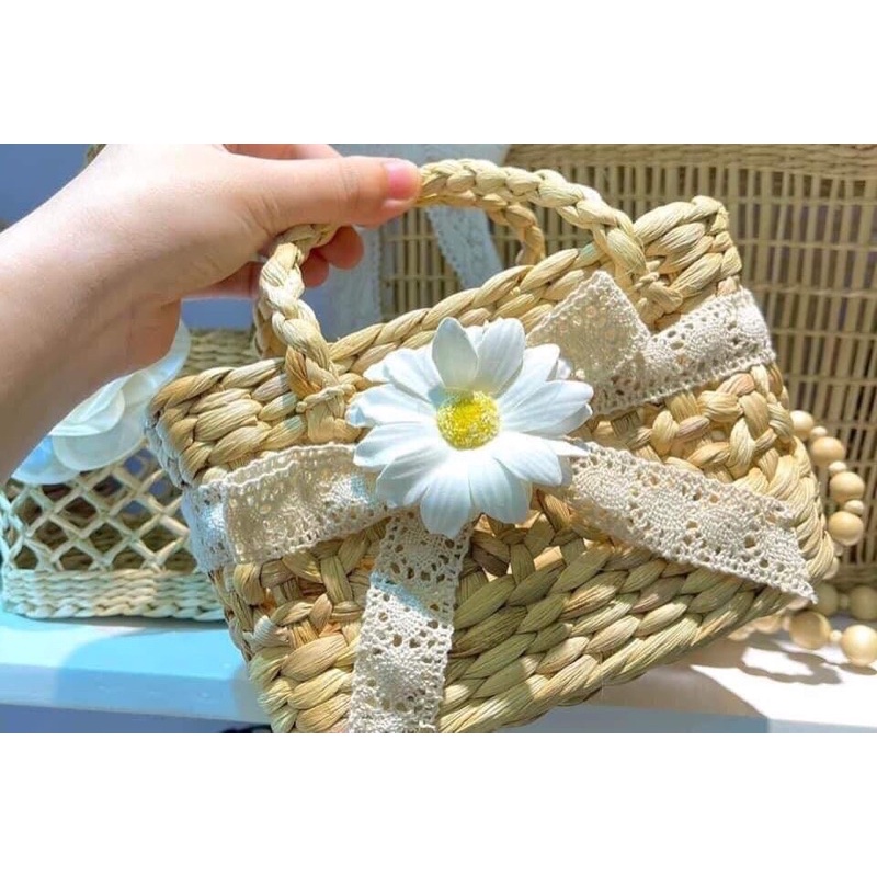 Túi cói sống ảo xinh yêu hàng đan kỹ (sẵn hàng sỉ SLL)