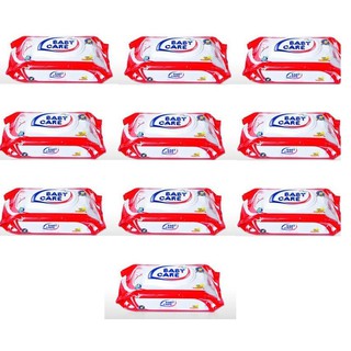 Combo 10 gói Khăn ướt em bé Baby Care có mùi gói 80 tờ
