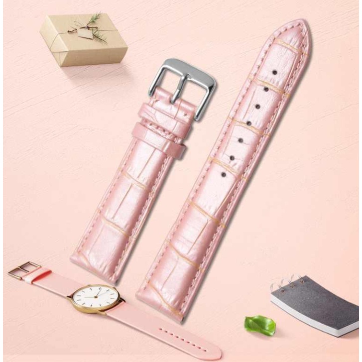 Phù Hợp Vòng Đeo Tay Bằng Da Bò Thật Màu Trắng / Xanh Dương / Đen 16 18 20mm Cho Certina Certina