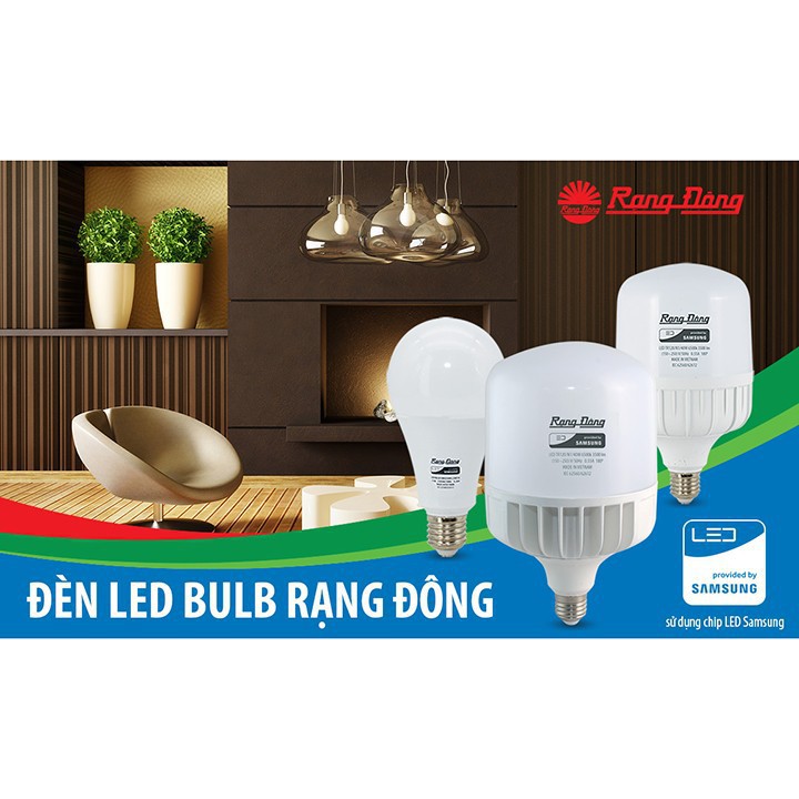 Bóng đèn led búp Bulb Trụ nhôm Rạng Đông 20w 30w 40W trụ đui E27 bảo hành chính hãng ánh sáng trắng