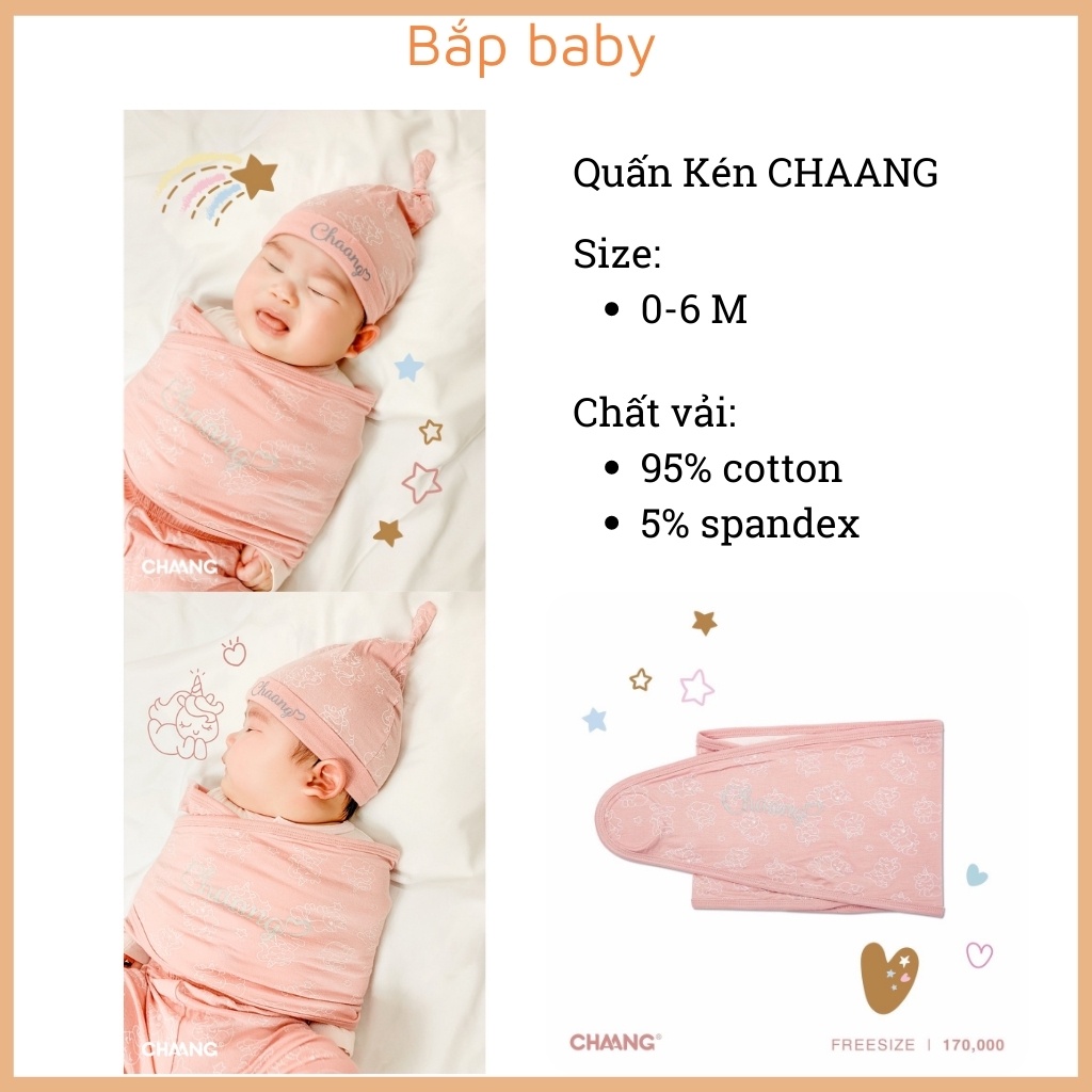 Quấn kén hugme CHAANG cho bé sơ sinh chất vải cotton BST Pony &amp; Dino