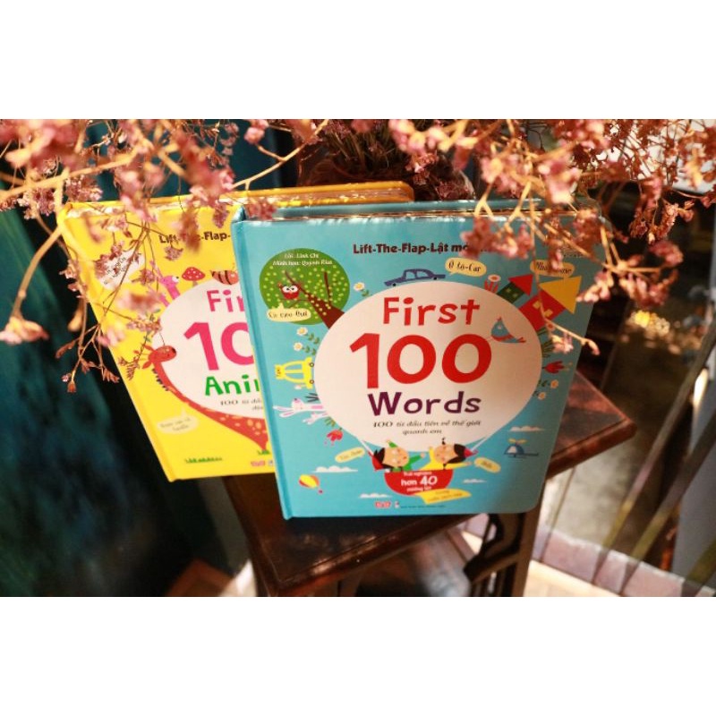 Sách - Combo 2 quyển lật mở khám phá 100 từ về động vật và 100 từ về thế giới xung quanh