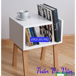Kệ gỗ tab đầu giường để sách, trang trí, decor