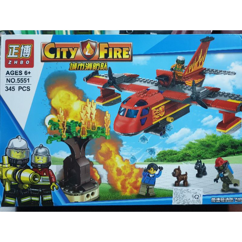 lego Zhbo 5551 biệt đội cứu hỏa thành phố đến nông thôn quê mùa hẻo lánh đồ chơi lắp ráp ghép hình thông minh