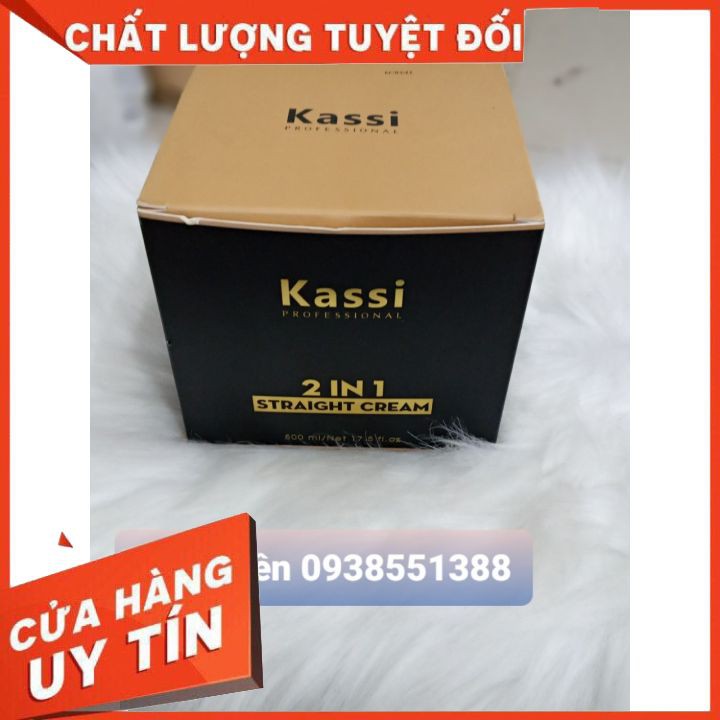 KEM DUỖI PHỦ MỊN 2 TRONG 1 - 500ML KASSI   tiện dụng ,tạo 1 mái tóc duỗi hoàn mỹ ,duy trì độ ẩm,giữ thẳng tóc