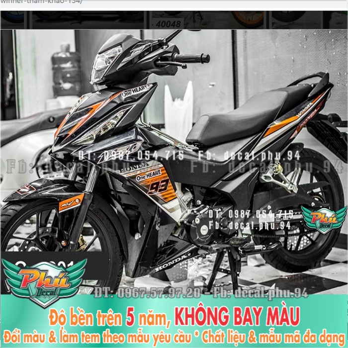 Tem rời Winner đen cam số 93 P -1