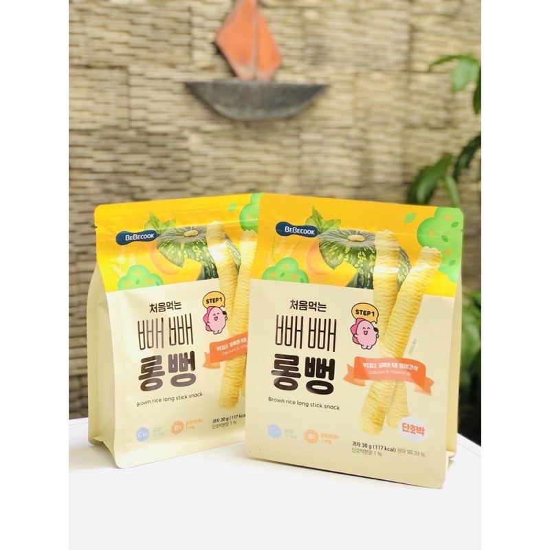 BÁNH GẠO LỨT HỮU CƠ THANH DÀI DẠNG QUE BEBECOOK HÀN QUỐC CHO BÉ