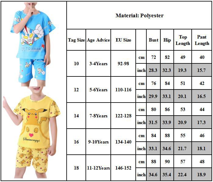 Bộ Pijama Ngắn Tay In Họa Tiết Hoạt Hình Cho Bé