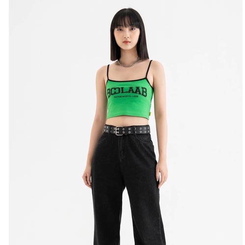 Áo Hai Dây BOO In Graphic Logo BOOLAAB Màu Xanh Hottrend Gen Z Cá Tính