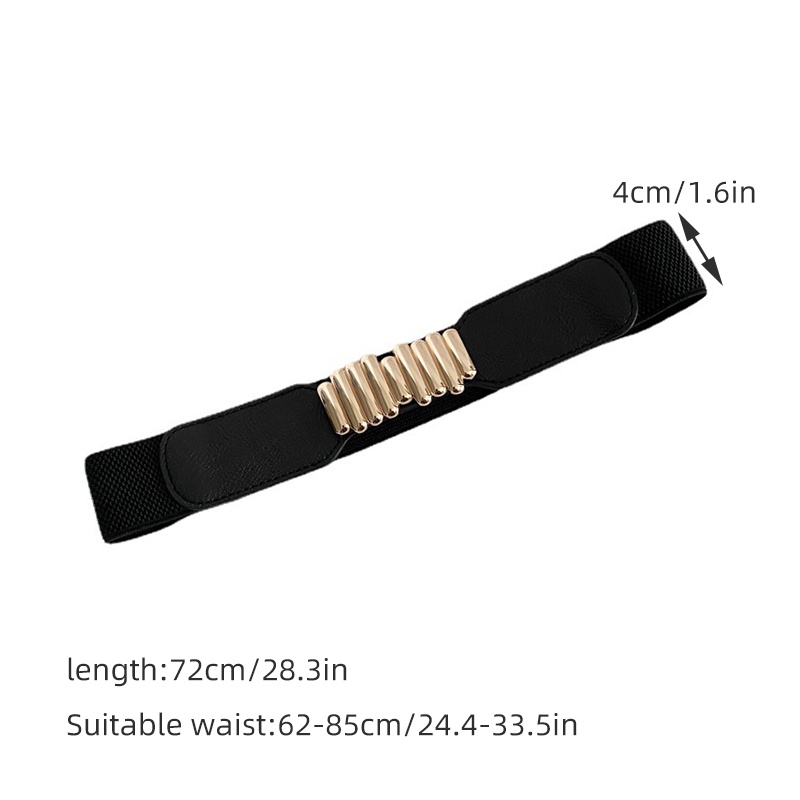 Thắt lưng co giãn phối khóa kim loại thời trang ấn tượng