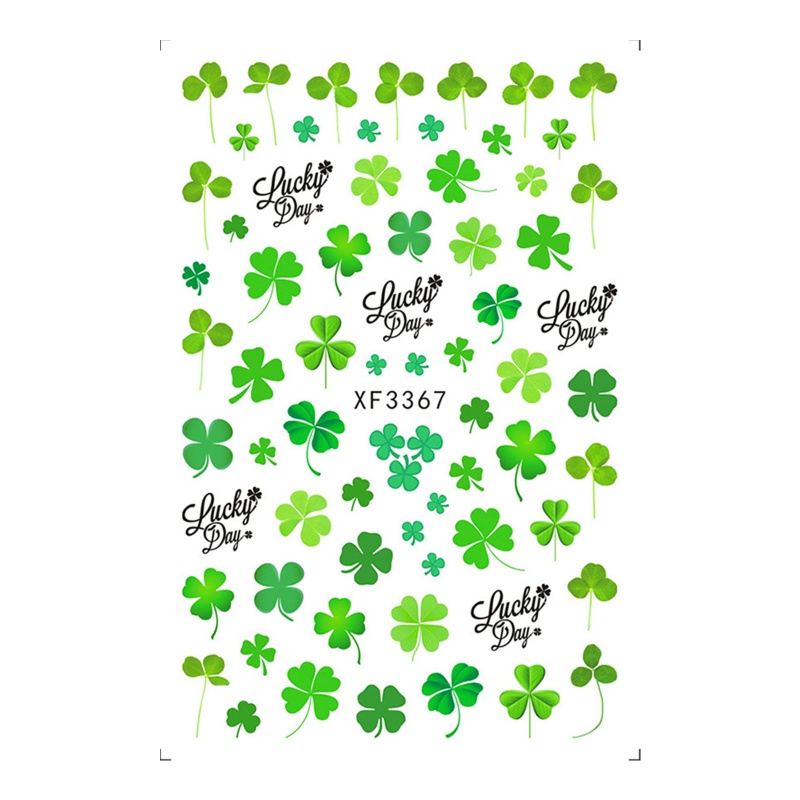 Youyo Saint Patrick Nhãn Dán Móng Tay Móng Chân Và Móng Chân DIY Màu Xanh Lá Cây Shamrock