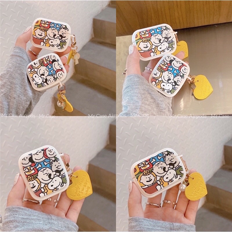 Case Airpods 1/2 /Pro Vỏ Ốp Tai Nghe Hình Charlie Family Kèm Móc Khoá Dễ Thương - Mr.Case AirPods