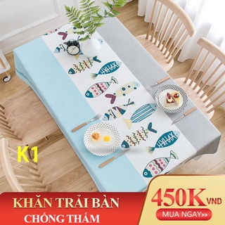 Khăn trải bàn Hàn Quốc-  Họa Tiết Hiện Đại - Chống Thấm Nước