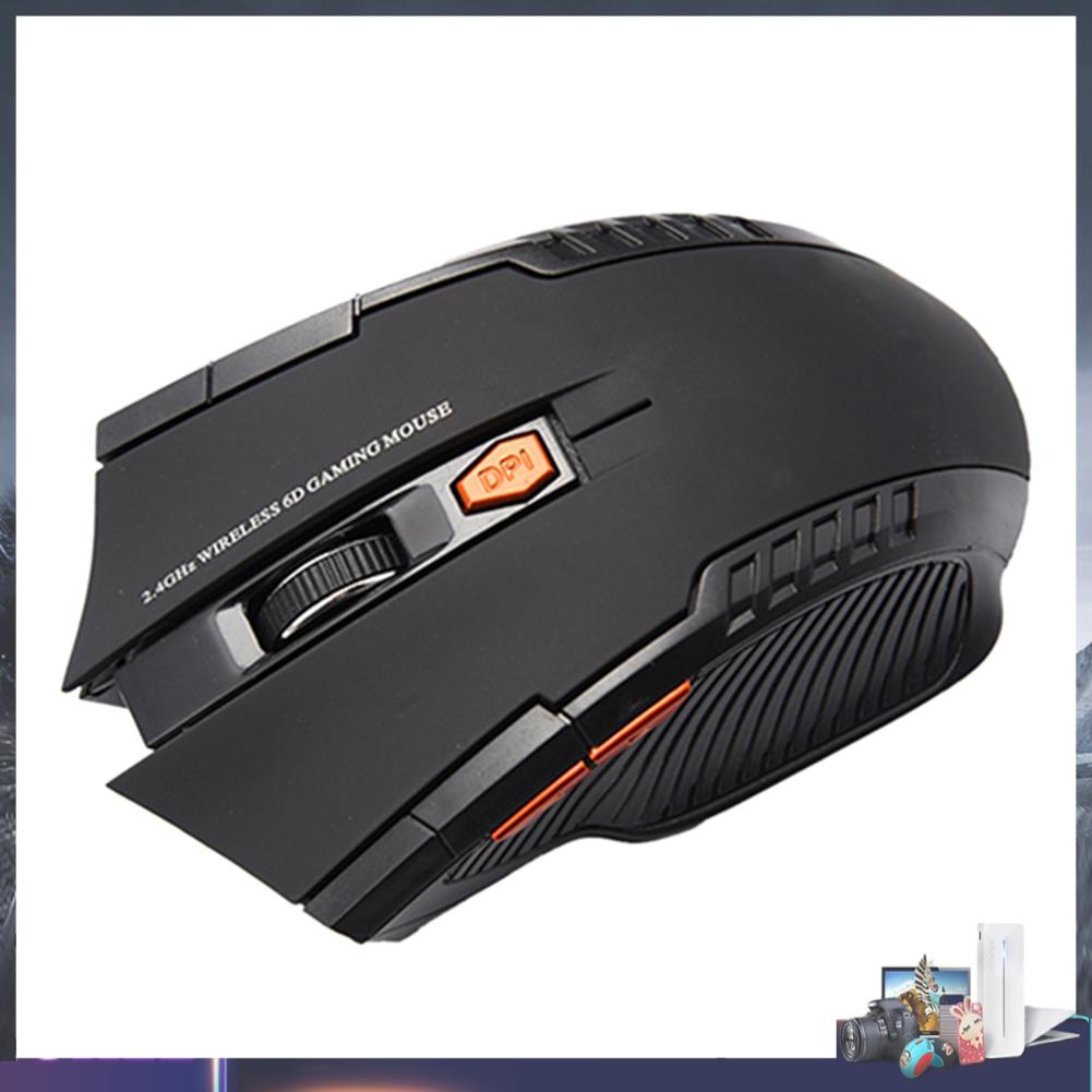 Chuột gaming không dây quang học 2.4GHz 2400DPI 6 nút bấm cho máy tính/ laptop