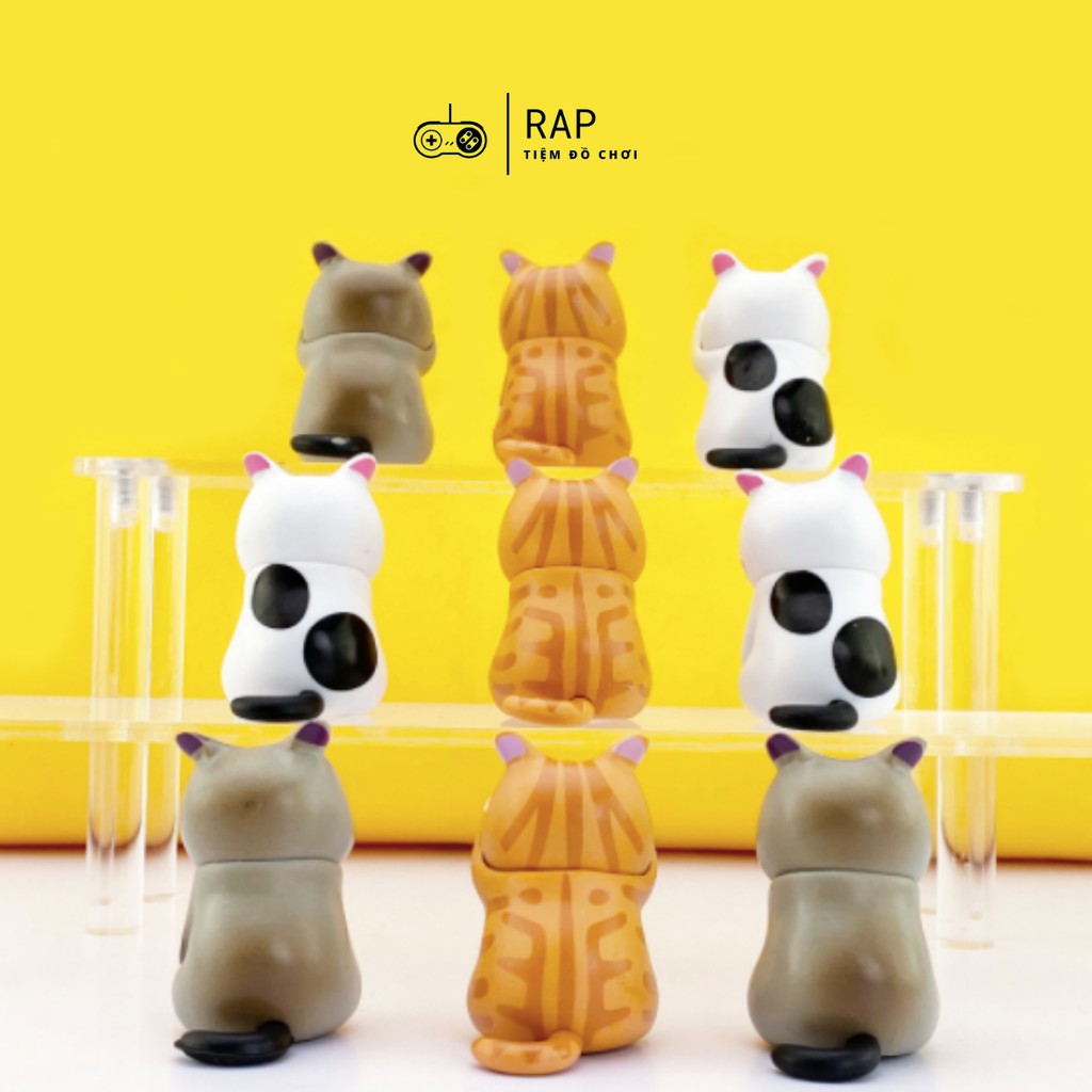 Full bộ mô hình 9 Mèo bất lực Ráp, Mèo bó tay, Mèo đăm chiêu, Mèo tiếc nuối dễ thương cute kèm phụ kiện chính hãng -HO17