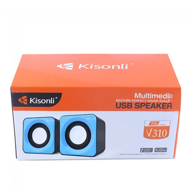 •	Loa vi tính Kisonli 2.0 V310 làm cho âm thanh lan tỏa khắp không gian