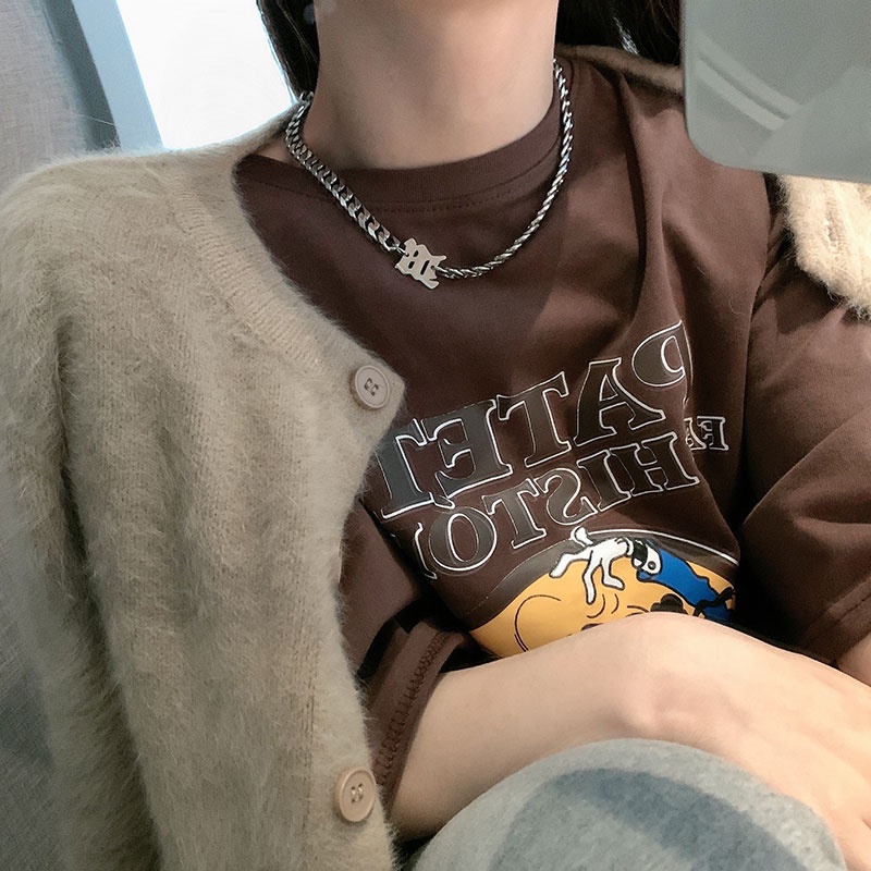 Vòng cổ Thép Titan Mặt Chữ Thời Trang Hip Hop