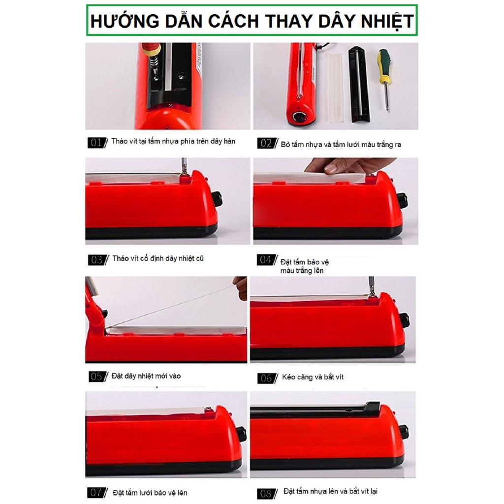 Combo 03 Dây nhiệt thay thế cho máy hàn miệng túi 200/300x5mm