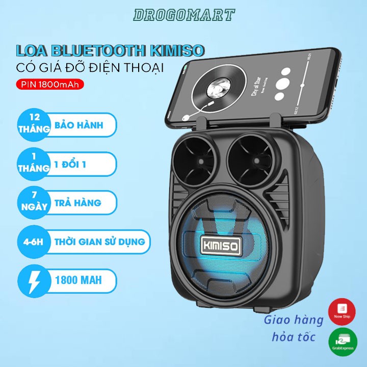 Loa Kéo Di Động Bluetooth Không Dây Kimiso Qs-2805/Qs-7801 Kèm Micro Có Dây , Âm Thanh Chất Lương Cao, Âm Bass Hay