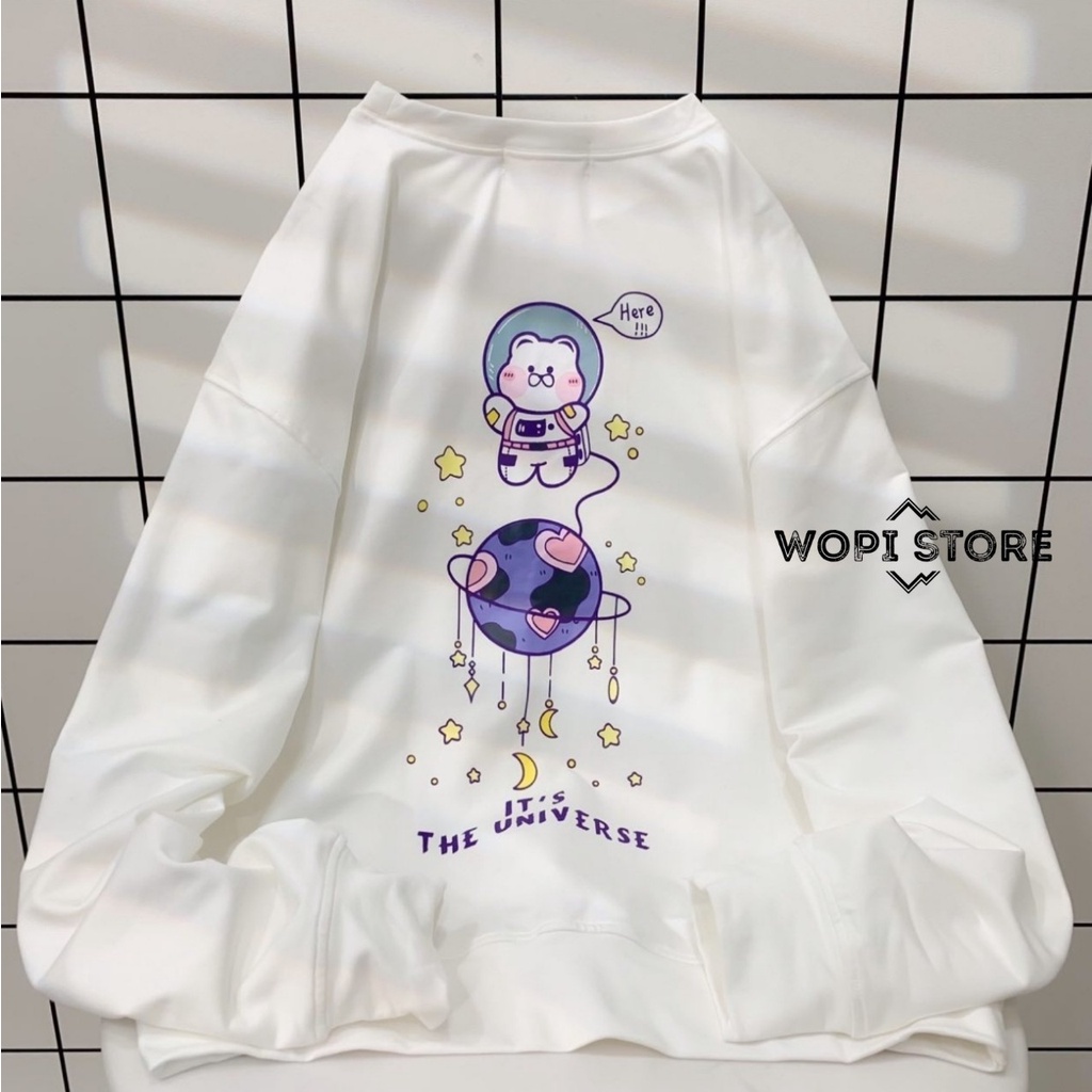 Áo Sweater Nỉ UNI MOON Tay Dài Form Rộng Ulzzang (Ảnh Thật)