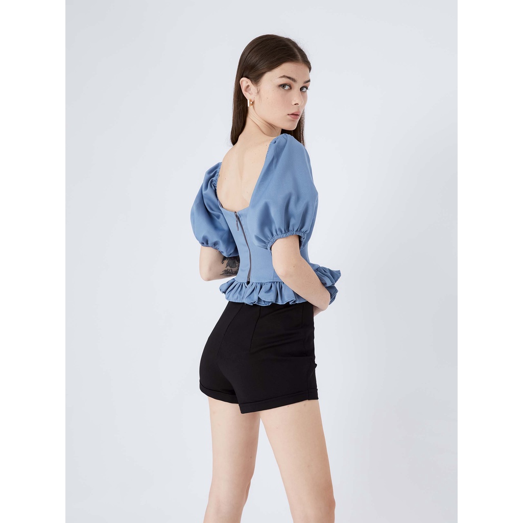 Áo Top Nữ Pumpkin Sleeves , Chất Vải Phi 035 Thoải Mái , WAK000053 ,SOMEHOW