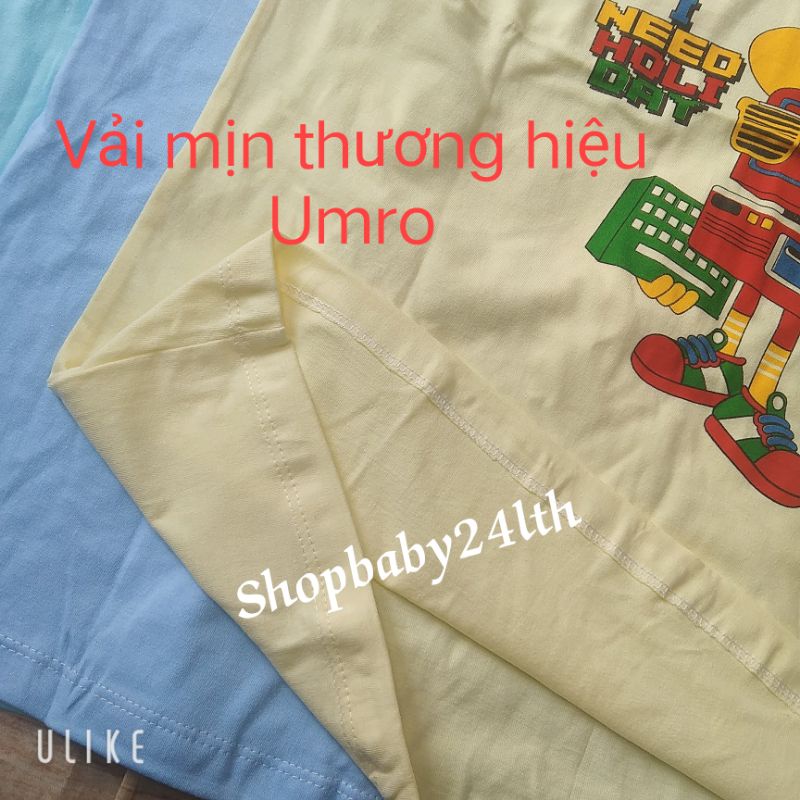 Áo thun 3 lỗ  cotton trắng, màu  mặc nhà cho bé size lớn (từ 40_60kg) hiệu UMRO