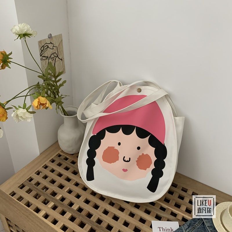Túi Xách Canvas Cỡ Lớn Phong Cách Hàn Quốc Cho Nữ