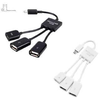 Cáp Chuyển Đổi 3 Trong 1 Từ Micro Usb Sang 2 Cổng Usb 2.0 Host Otg