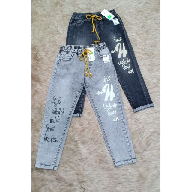 Quần jean lưng thun cao cấp co giãn