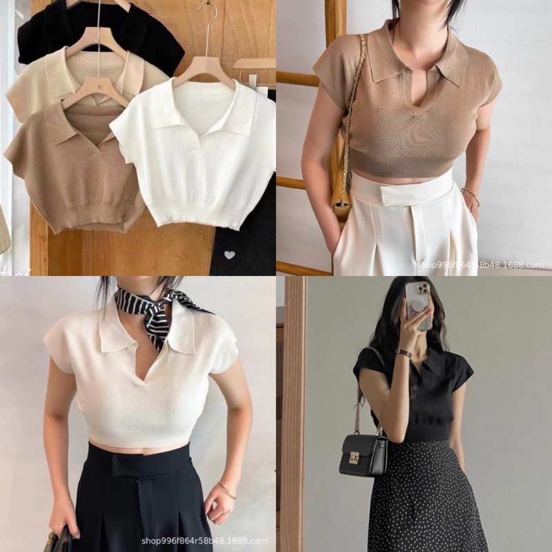 Áo croptop len nữ sát nách freesize Pumi