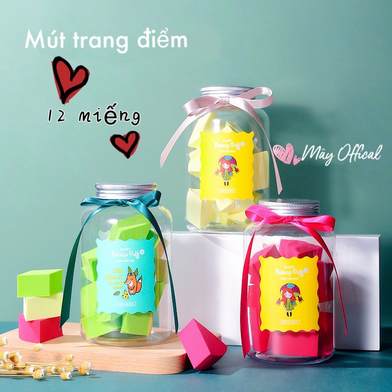 Bộ mút trang điểm hộp 12 cái kèm hộp