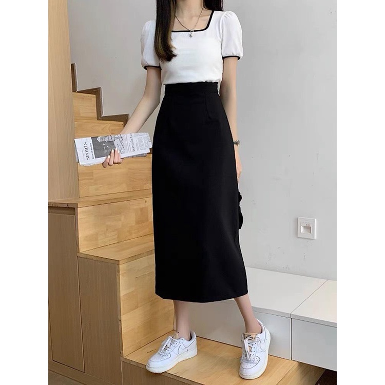 Chân vây bút chì công sở xẻ sau vải bay không nhăn hàng QC