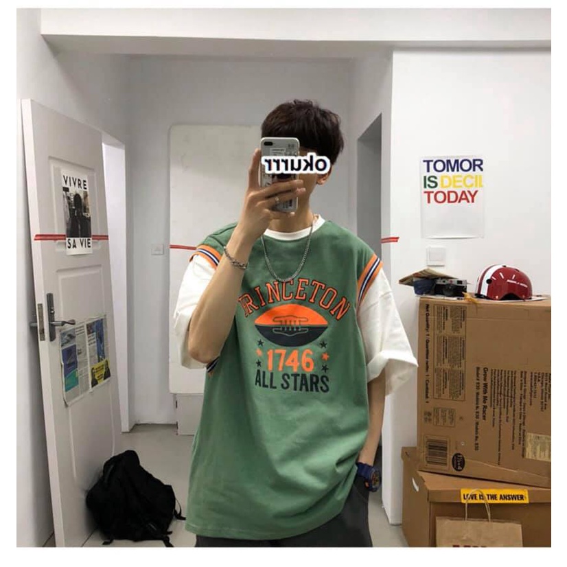 Áo Thun Phối Tay Cham - Áo thun tay lỡ form rộng Unisex 38-65kg Nam Nữ  [VIDEO+ẢNH THẬT]
