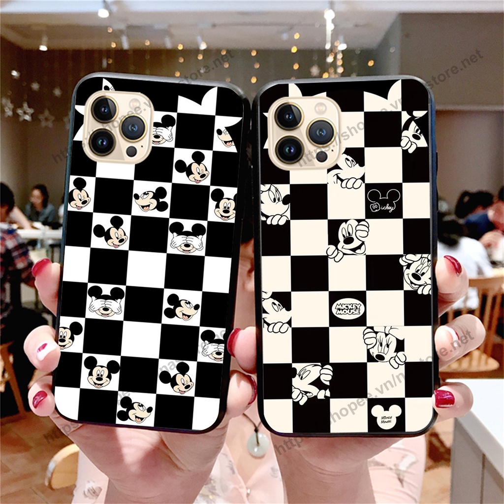 Ốp lưng Iphone 13-IPHONE 13 PRO-IPHONE 13 PRO MAX trái tim họa tiết caro, mikey họa tiết beabrick kaws cute