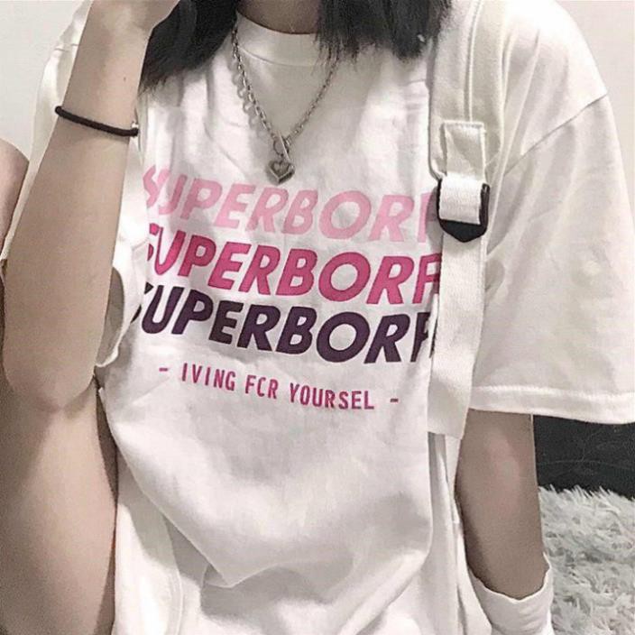 Áo thun nam nữ tay lỡ form rộng Oversize, áo phông nam nữ Unisex siêu xinh Pink A368