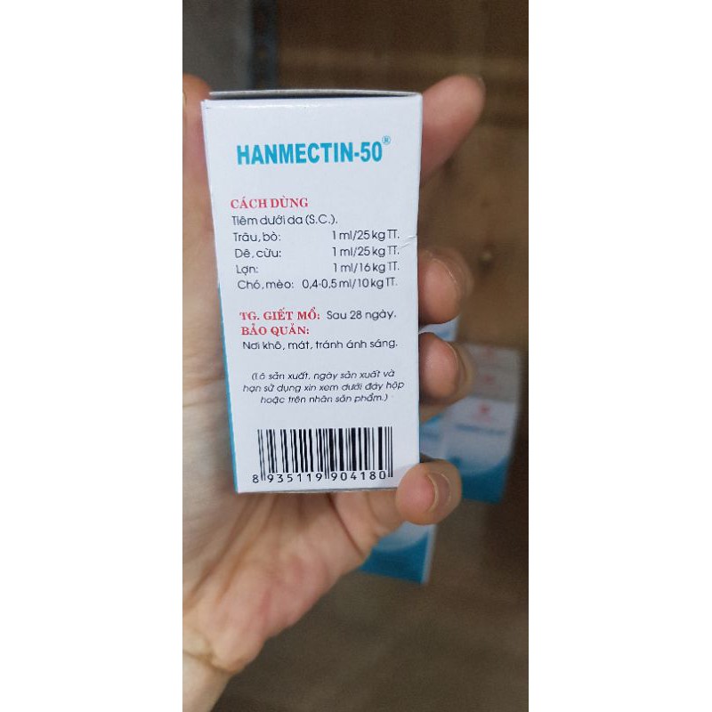 1 lọ hanmectin 50 20ml hanvet