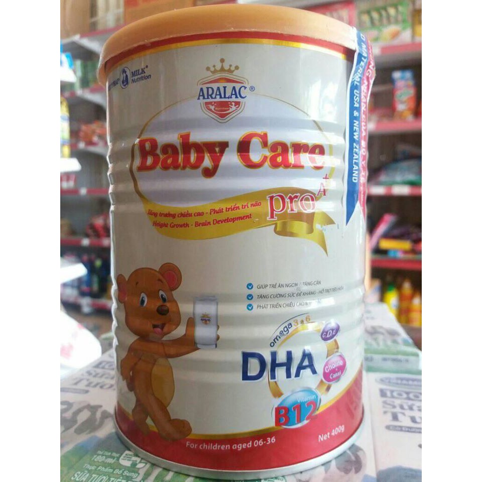 Sữa ARALAC BABY CARE 400G cho bé 6-36 tháng (date 2021)