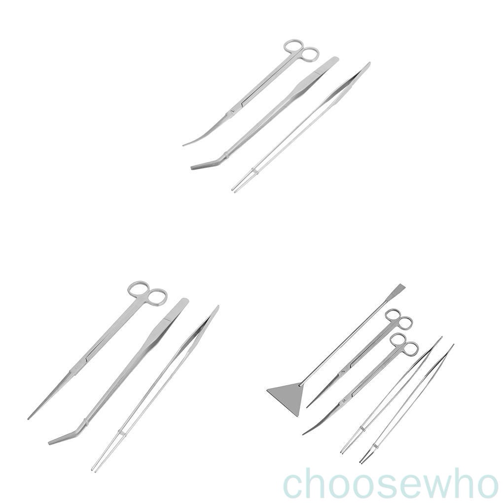 Bộ 3 / 5 món dụng cụ kéo nhíp cắt tỉa cây thủy sinh bằng thép không gỉ