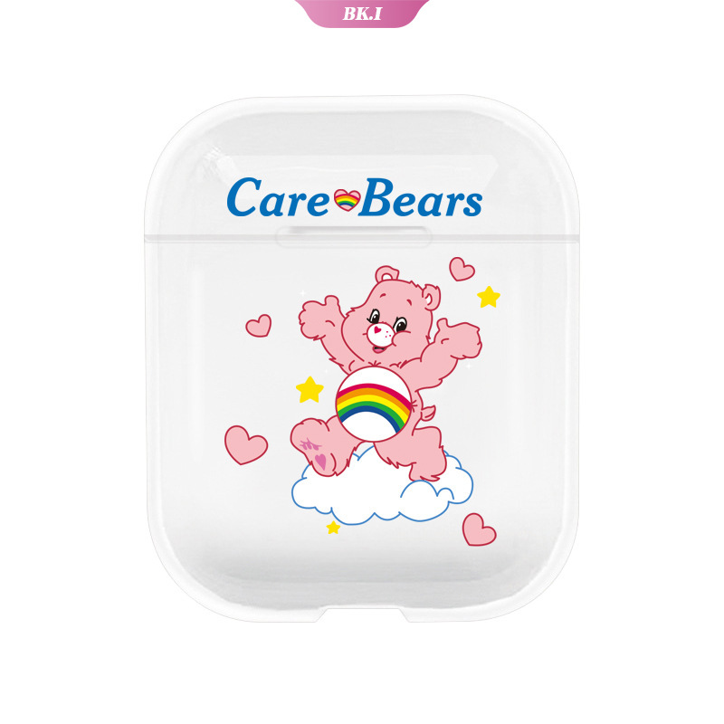 AirPods 1/2 Generation Earphone Protective Sleeve with Pendant Cute Bear Earphone Transparent TPU Silicone Protective Case for AirPods 1/2/Pro【KU2】