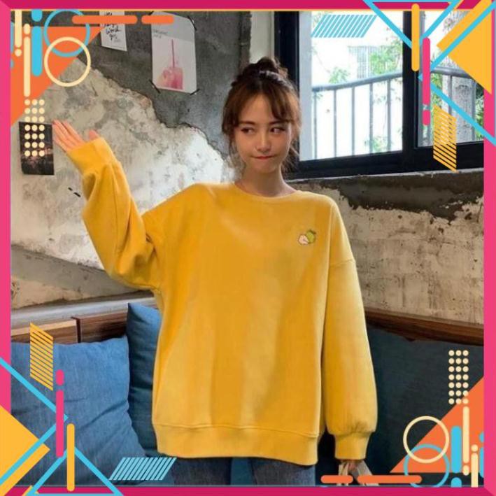 [Mặc là Auto Sang] Áo Sweater Thêu Trái Cây Hàn quốc form 60kg xì teen AD | BigBuy360 - bigbuy360.vn