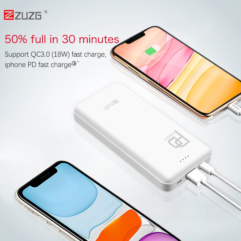 Pin dự phòng 20000mAh 18W J29PD Chính hãng ZUZGVN