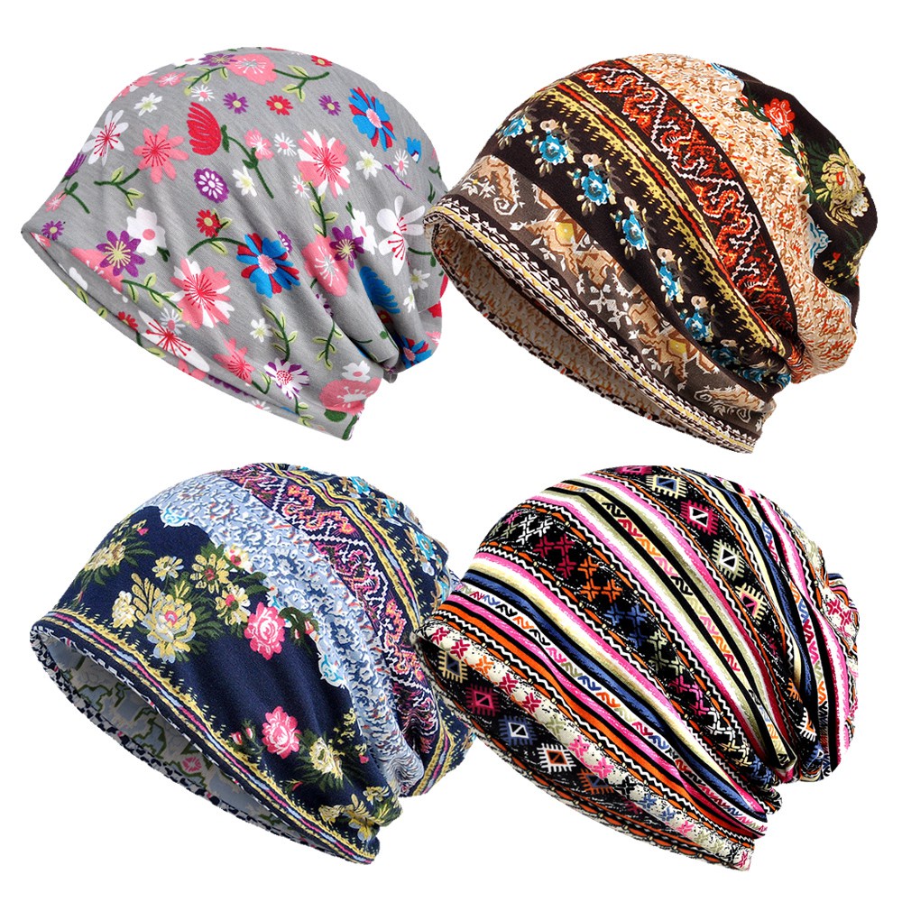 Mũ turban cotton mềm co giãn phong cách hồi giáo thời trang mùa đông dành cho nữ