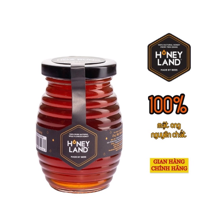 Mật ong rừng Tây Nguyên  HONEYLAND 250g mật ong thiên nhiên nguyên chất