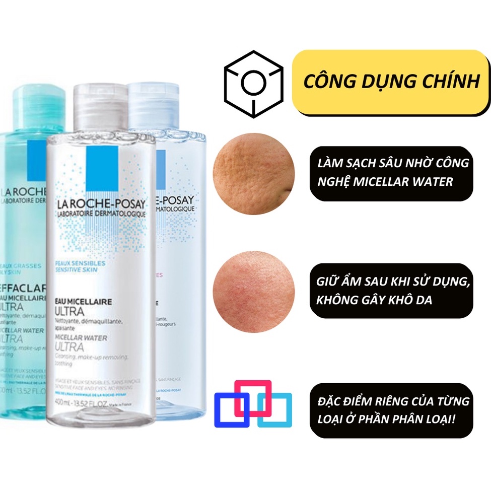 Nước Tẩy Trang La Roche Posay Dành Cho Da Dầu, Nhạy Cảm, Mẫn Cảm Micellar Water Ultra 400ml