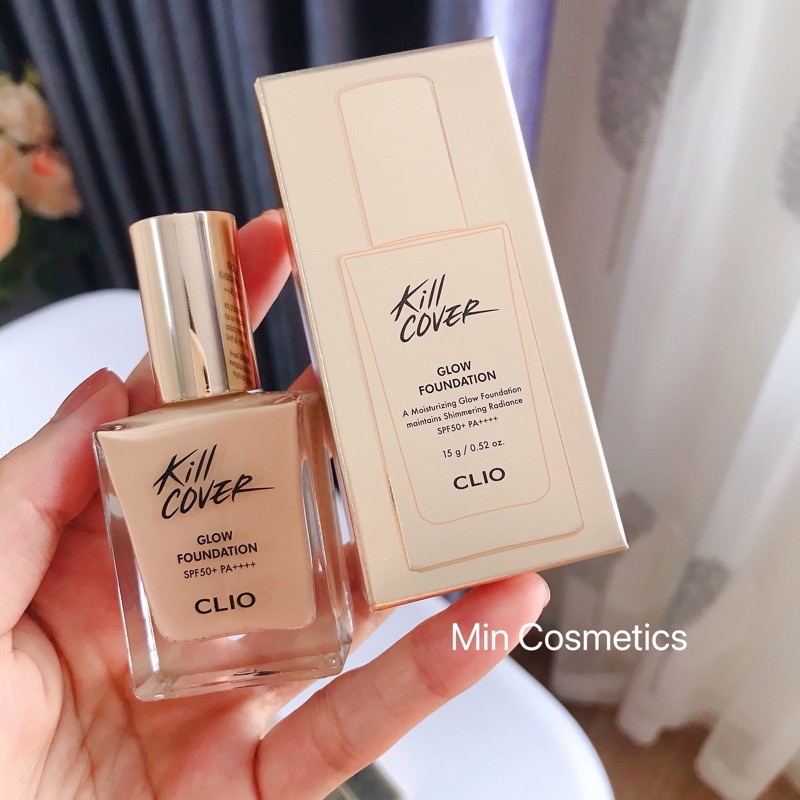 [Sẵn- Auth] Kem Nền Siêu Che Phủ Căng bóng Da Clio Kill Cover Glow Foundation 15g