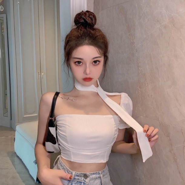 Áo thun COZOK tay phồng trễ vai thiết kế quyến rũ thời trang