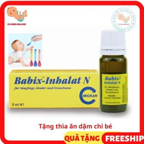 Tinh dầu chống cảm ho cảm cúm mũi họng Babix - inhalat N 10ml, Đức cho bé từ 4 tuần tuổi nhỏ giọt lên áo hoặc yếm cho bé