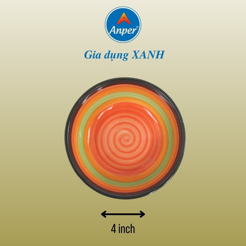 Combo 2 và 3 dĩa sứ cầu vồng ANPER 10 cm kiểu dáng hiện đại an toàn sang trọng đĩa cầu vồng