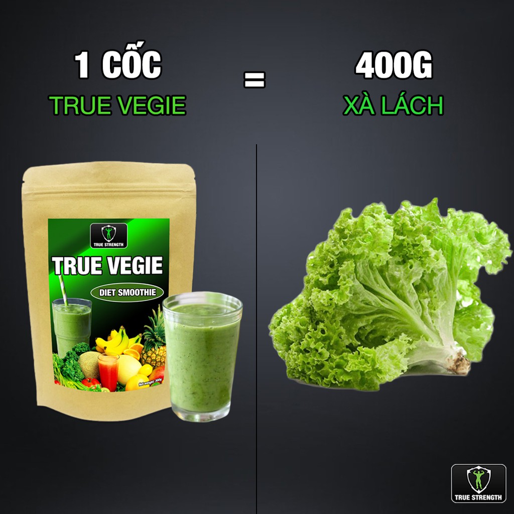 [Tiết kiệm 100k] Combo 2 gói Bột Rau Củ Quả True Vegie + Bình lắc (Bổ sung rau / Giảm cân / Đẹp da)